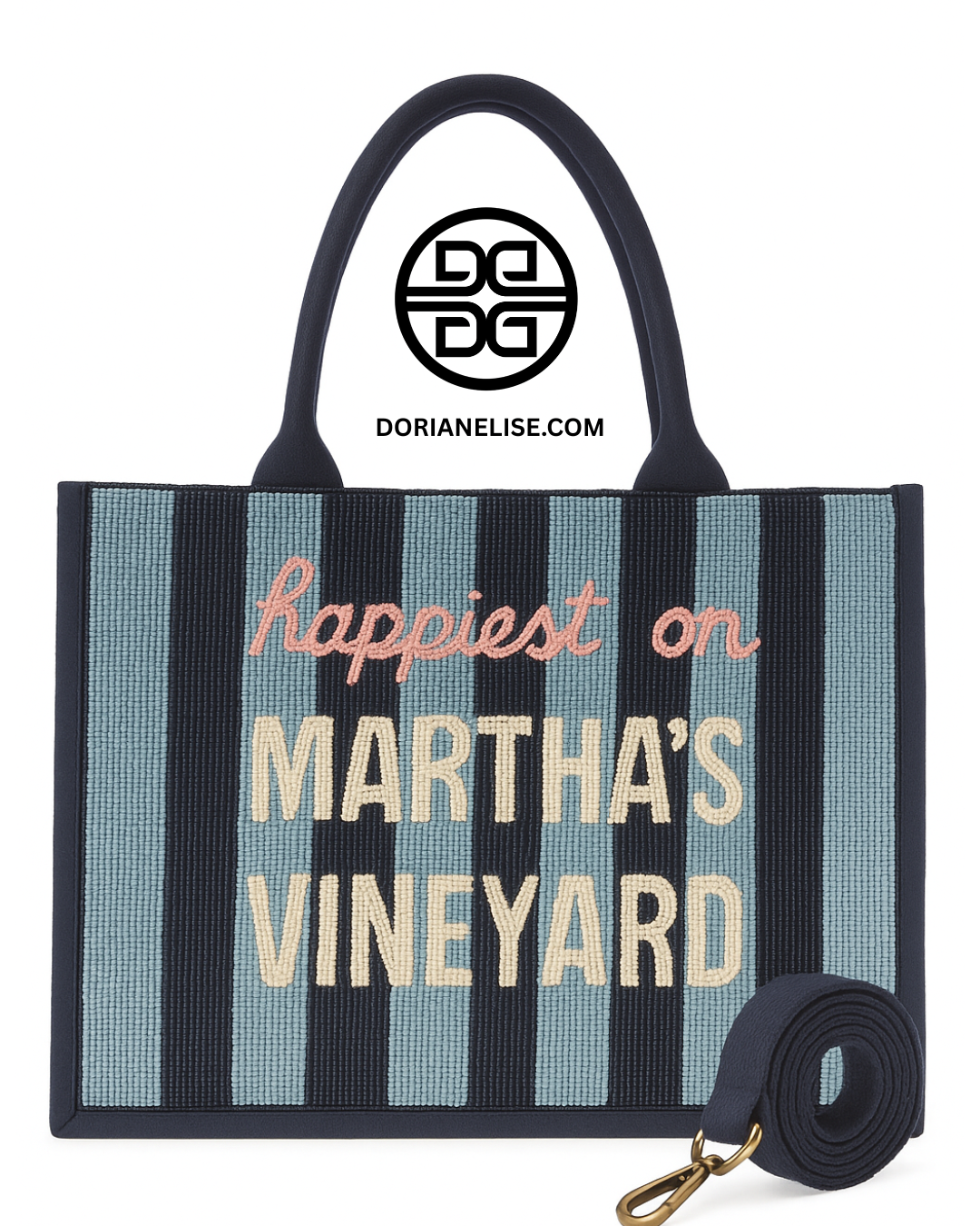 PRE-ORDER Happiest on Martha's Vineyard Beaded Tote Bag