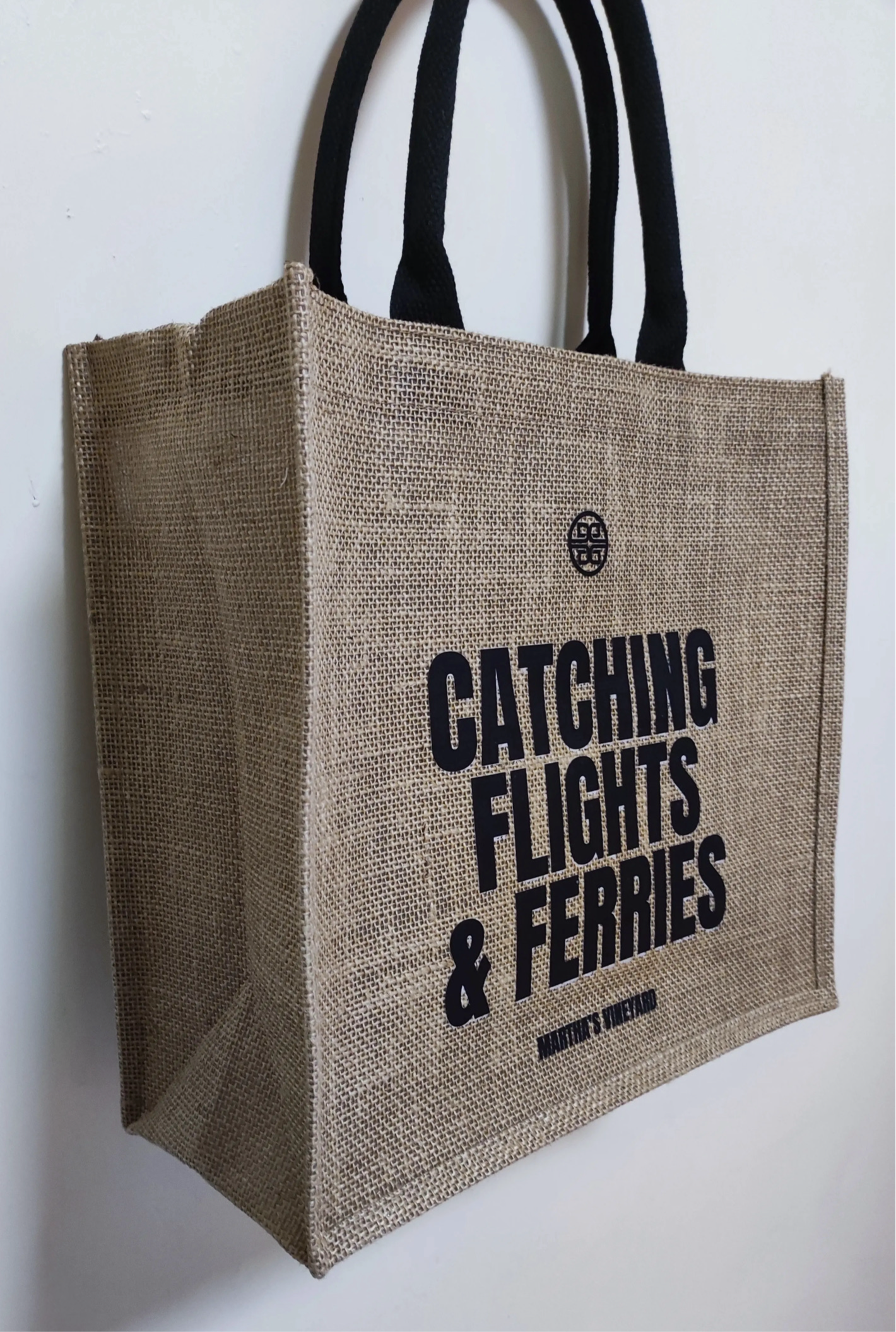 Catching Flights & Ferries Martha's Vineyard Jute Bag