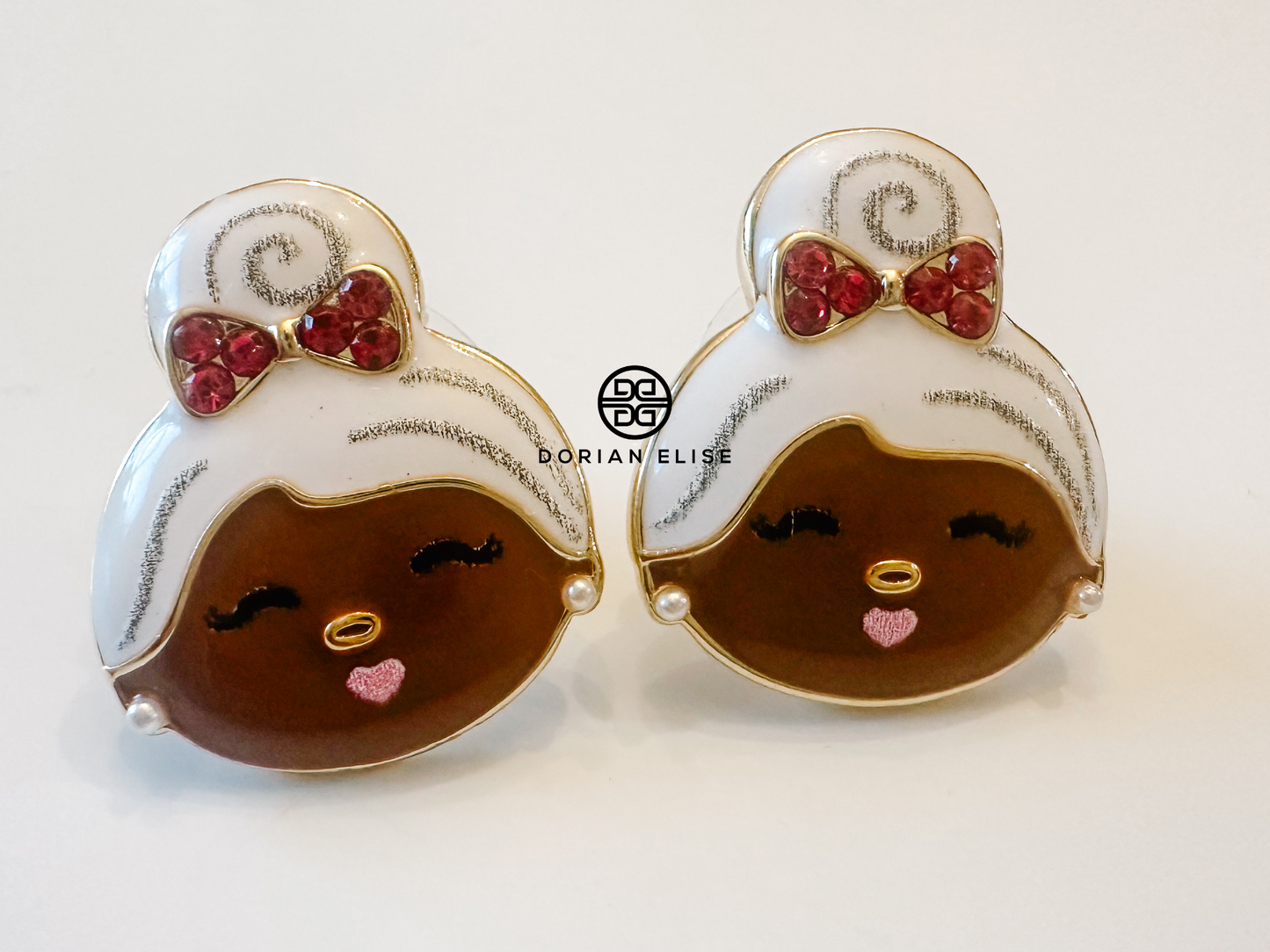 Cocoa Santa Black Santa Earrings