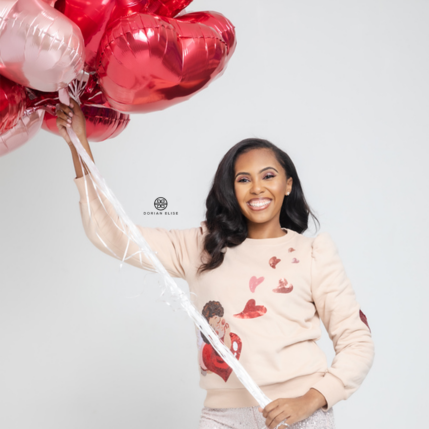Cupid's Heart Cupid Valentine's Day Sequin Luxe Sweatshirt