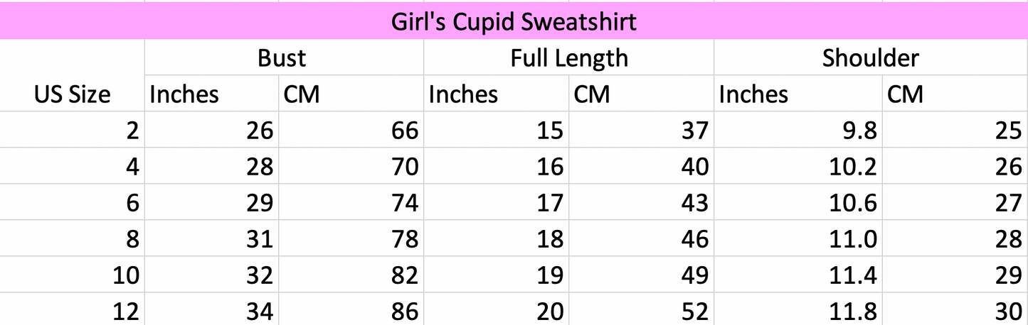 Cupid's Heart Cupid Valentine's Day Girl's Sequin Luxe Sweatshirt