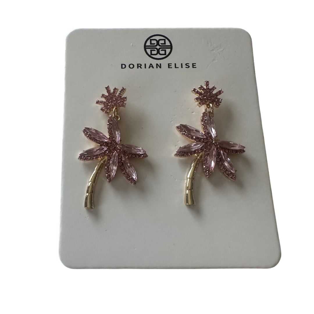 Pink Palm Statement Earring