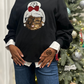 Mama Claus Black Mrs. Claus Luxe Oversized Sweatshirt