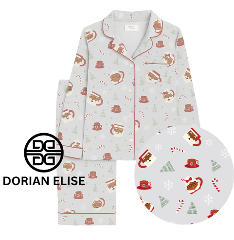 Pre-Order Adult Gender Neutral Cocoa Santa Matching Family Pajama Set