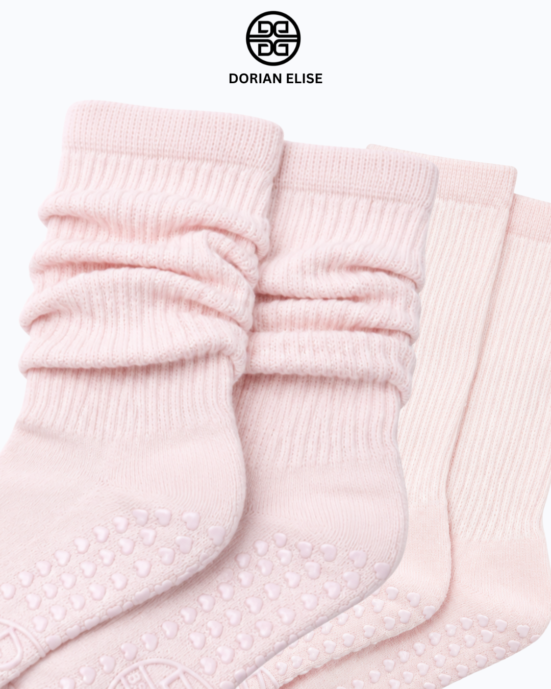 Pink Shimmer Slouch Grip Socks