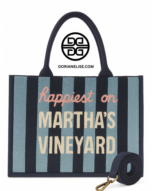 PRE-ORDER Happiest on Martha's Vineyard Beaded Tote Bag