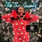 Red Girl’s Luxe Black Santa Bow Lounge Set With Detachable Feathers