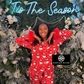 Red Girl’s Luxe Black Santa Bow Lounge Set With Detachable Feathers