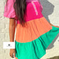 Tropical Sunset Colorblock Dress