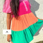 Tropical Sunset Colorblock Dress