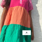 Tropical Sunset Colorblock Dress