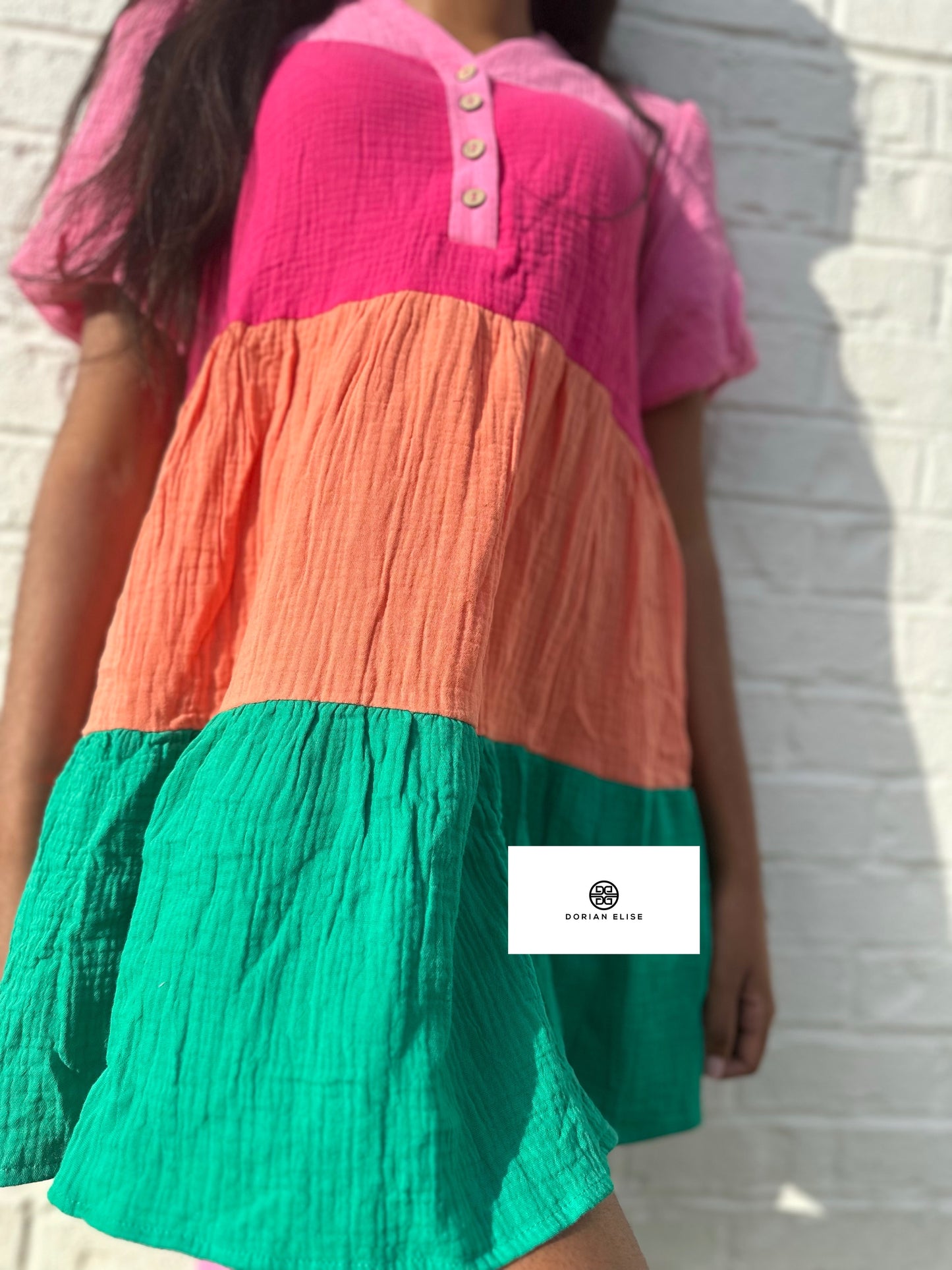 Tropical Sunset Colorblock Dress